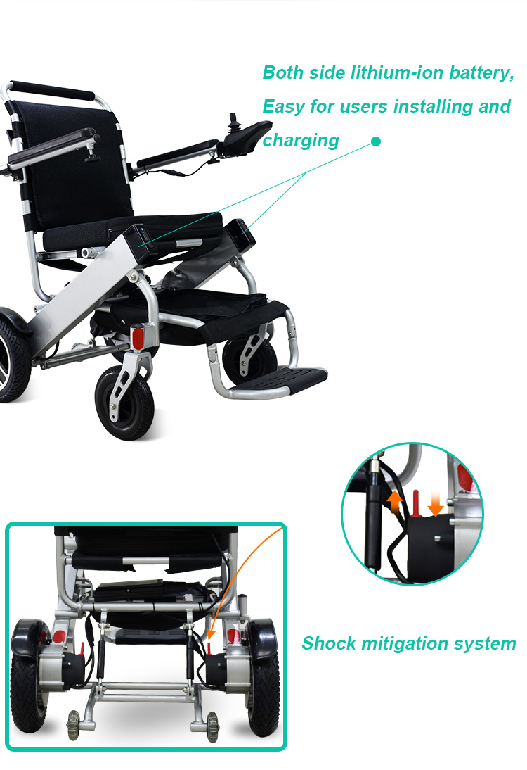 Electric Wheelchair Aluminum Light Weight Power Wheelchair for Disabled