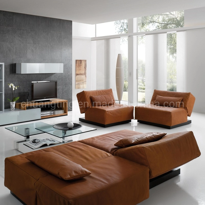 Modern Living Room Lazy Boy Recliner Sofa Cum Bed Transformer Metal Frame Sectional Leather Sofa Bed