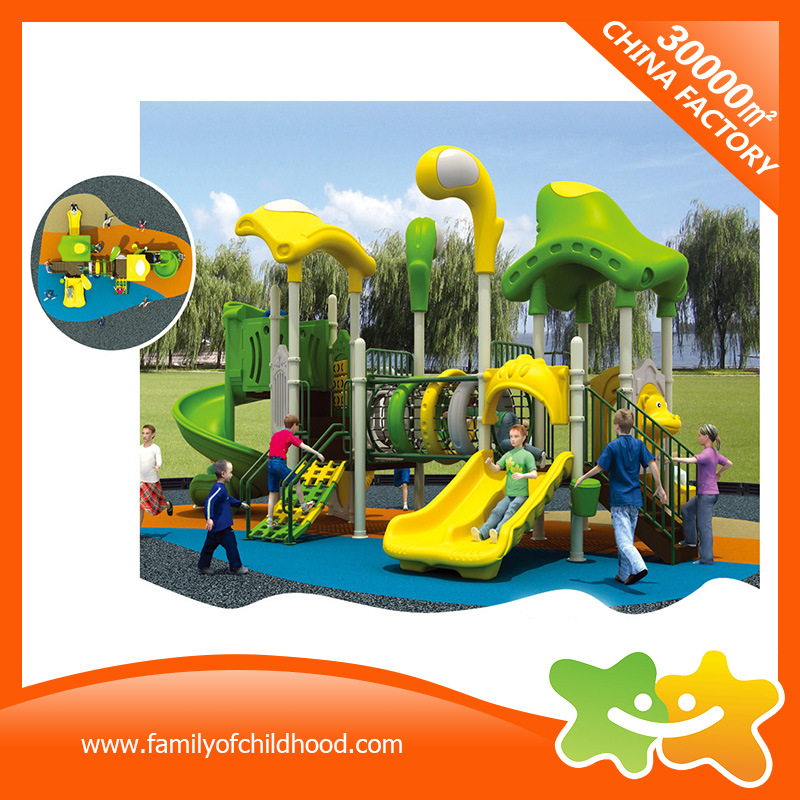 Cute Double Colors Outdoor Play Equipment Curving Slide for Kids