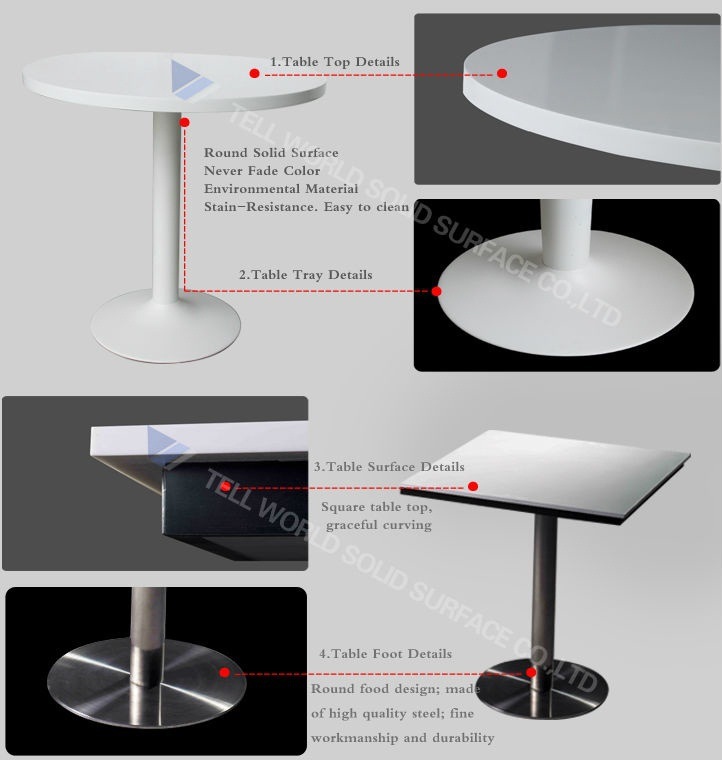 Corian Artificial Stone Coffee Table / Cafe Table