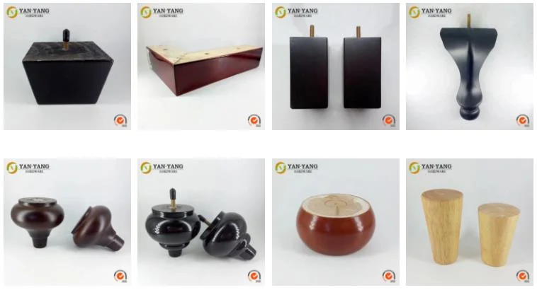 Decorative Natural Wood Color Round Solid Rubber Wood Sofa Feet