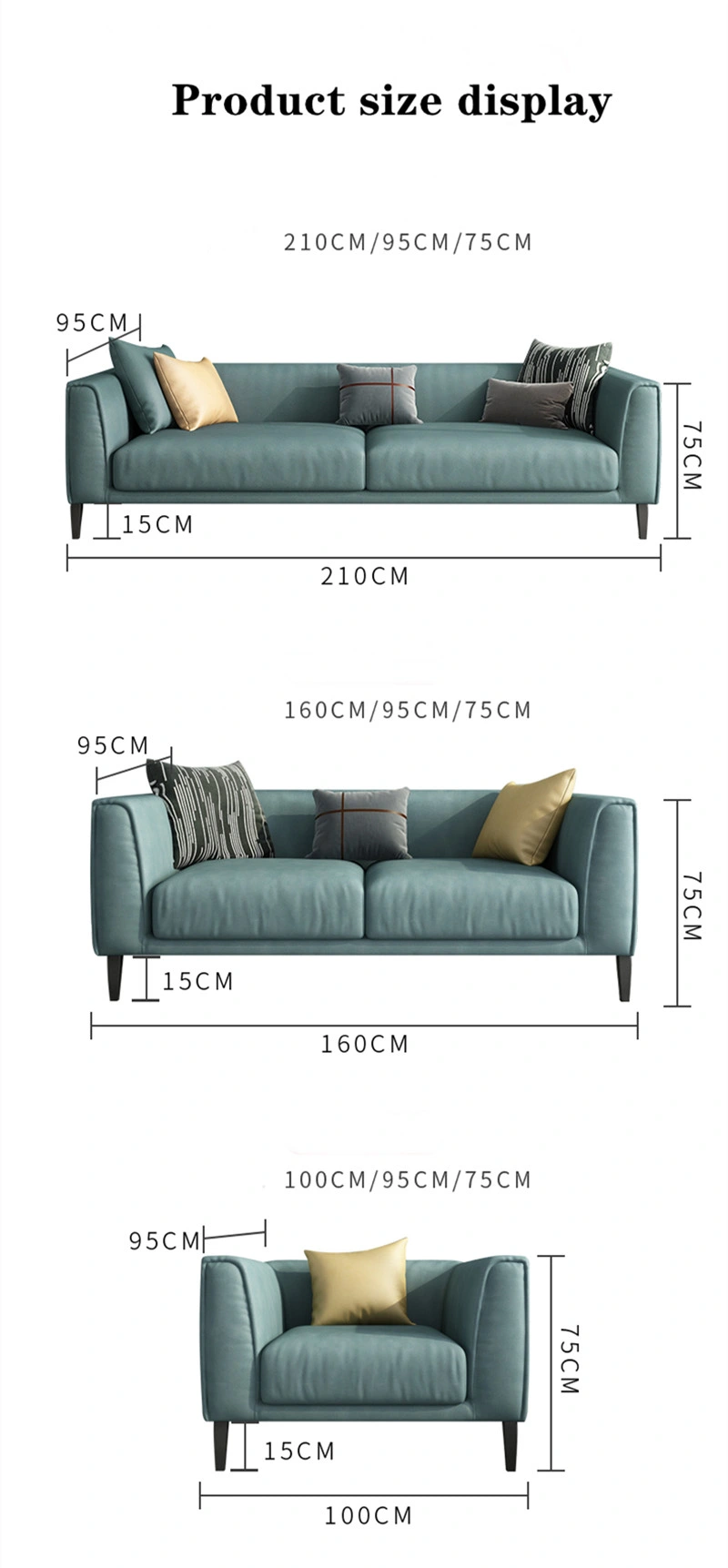 Italian Minimalist #Sofa, Nordic Small Family Sitting Room #Sofa, Non-Washing Technology Cloth Sofa 0070