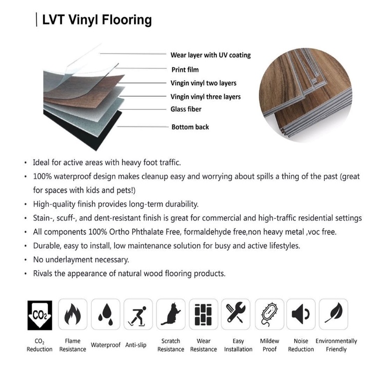 Lvt Adhesive Vinyl Floor PVC Flooring Vinyl Plastic Floor