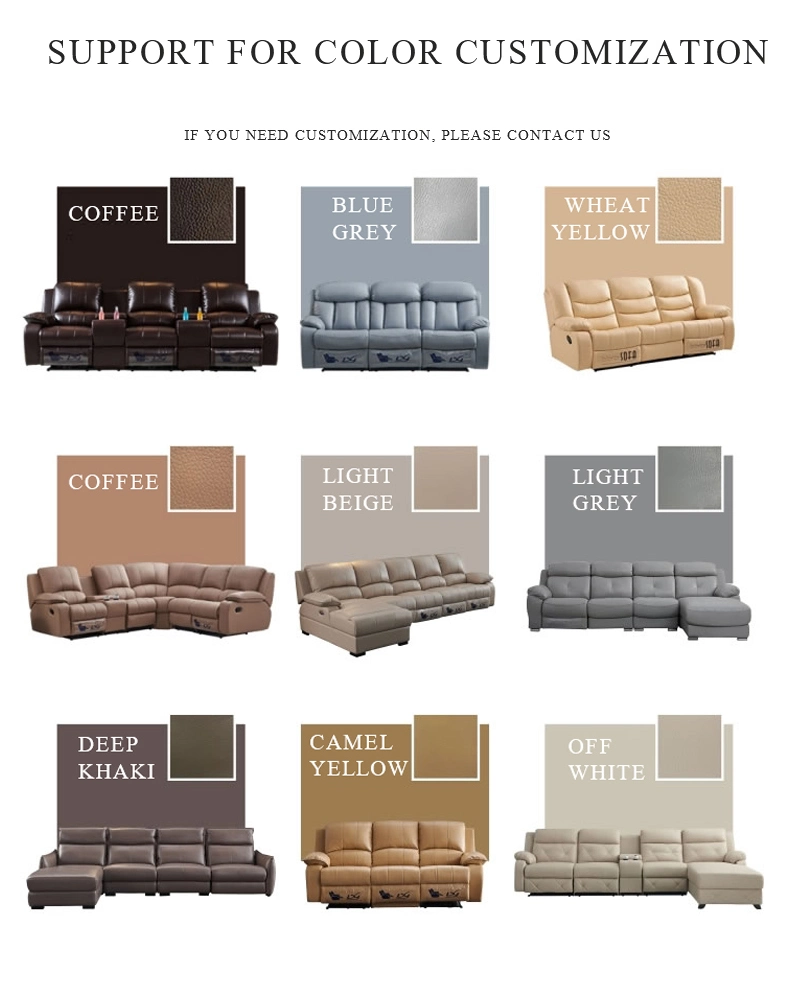 Wholesales Luxury Sofa Set Furniture Modern Recliner Leather Sectional Sofa Set