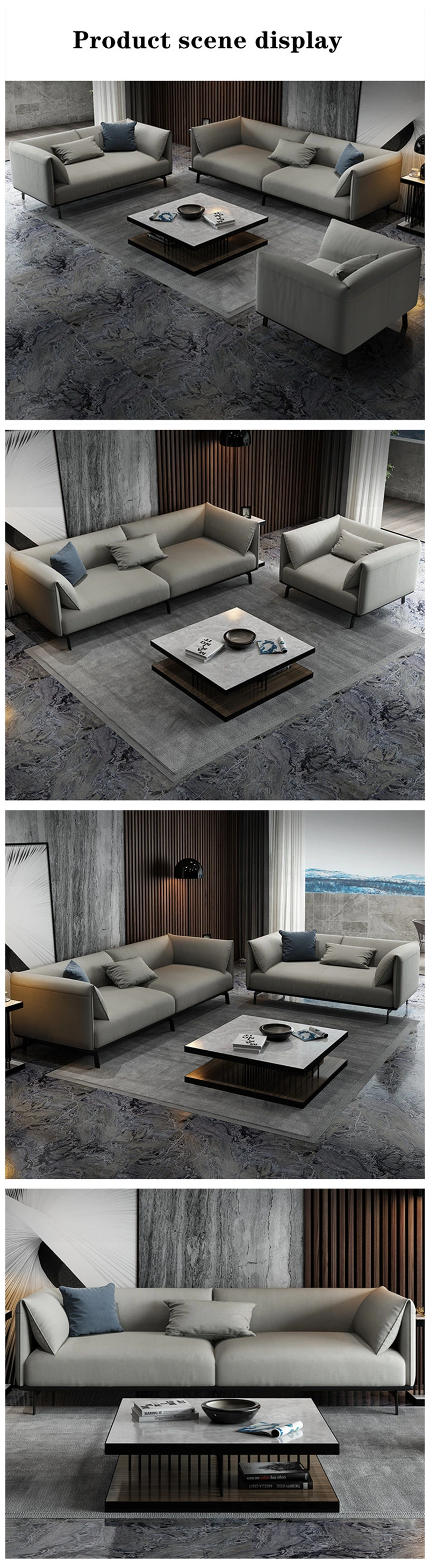 Nordic Italian Minimalist No-Wash Technology Cloth #Sofa, Small Family Sitting Room Modern #Sofa 0073