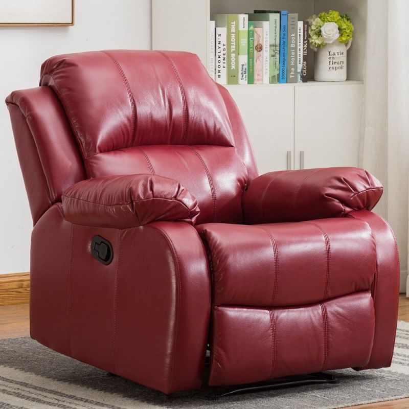 Living Room Furniture Luxury Sofa Manual Recliner PU Sofa