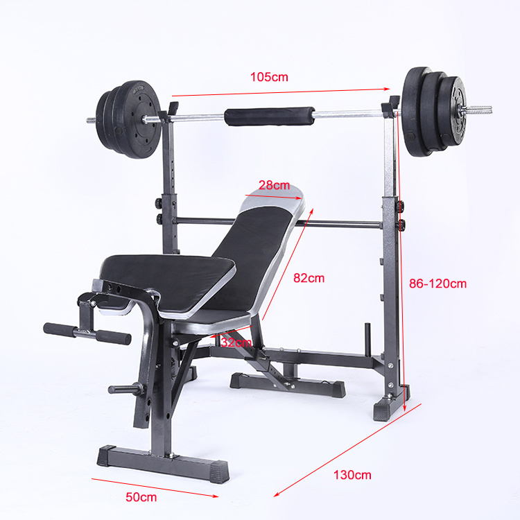 Gym Fitness Equipment Sit up Equipment Adjustable Weight Lifting Bench Barbell Squat Rack