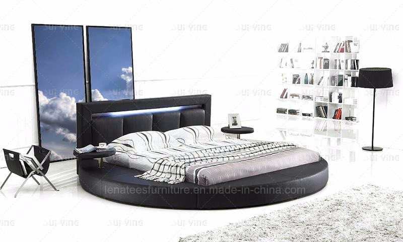 A508 Modern Round Bed with LED Light