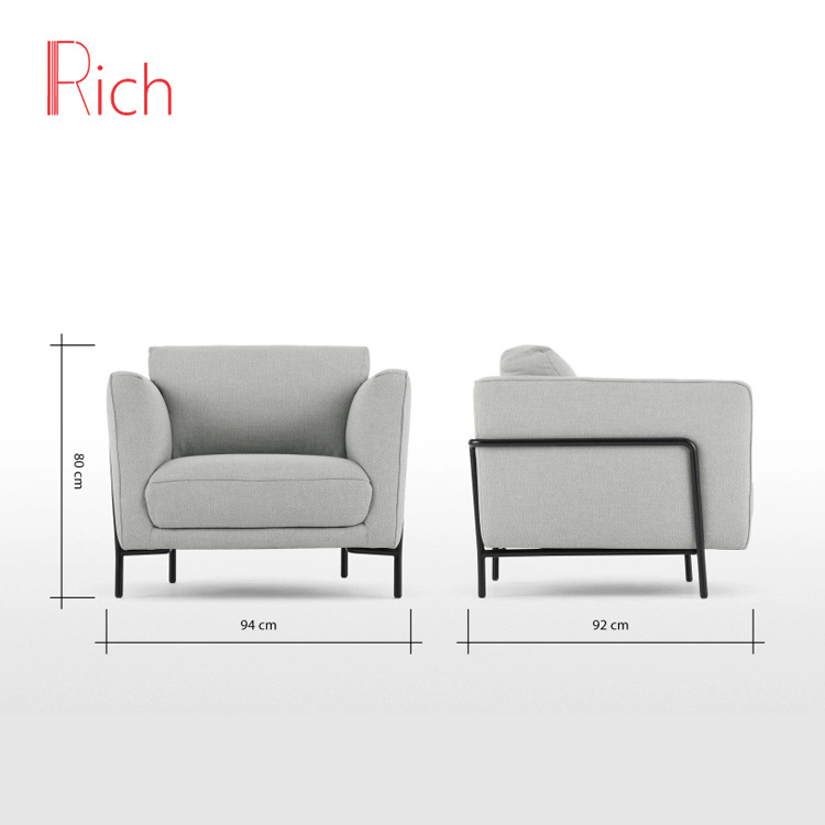 Nordic Fabric Lounge Armchair Living Room Furniture Sofa Chair Modern Single Seater Sofa