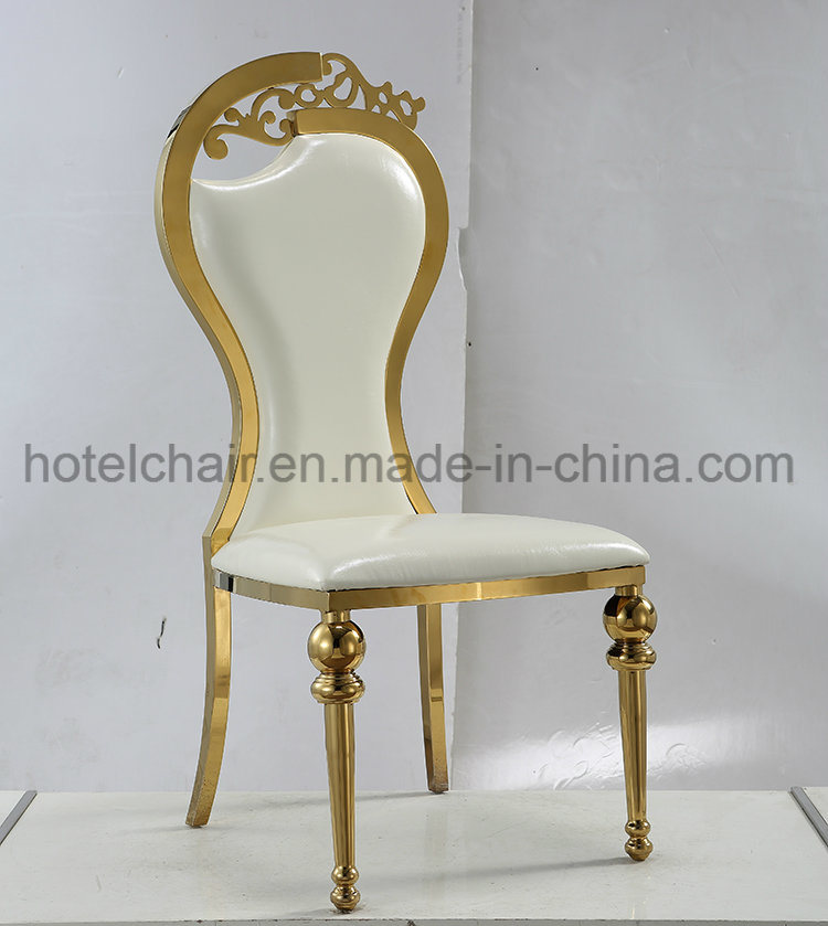 High Back Gold Stainless Steel Banquet Chairs (LH-636Y)