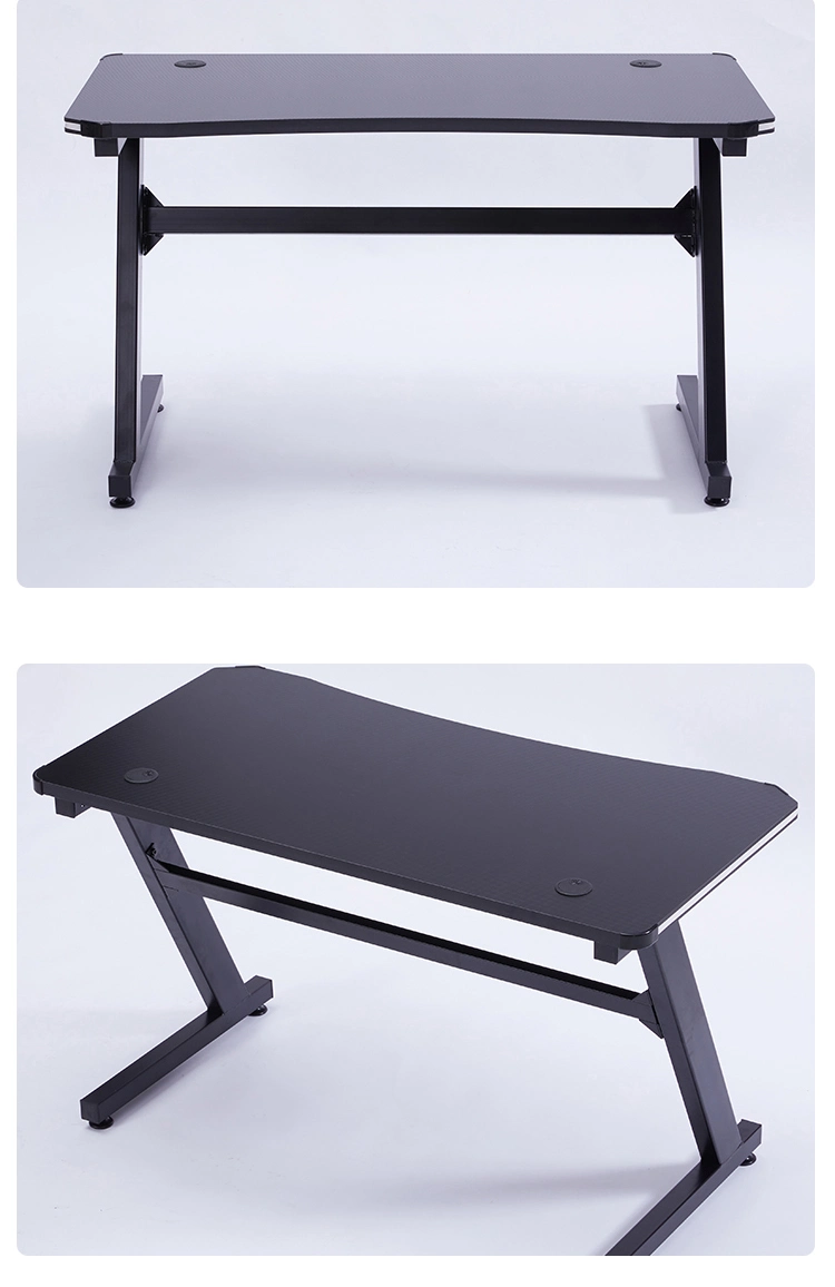 2020 Latest Design LED Lighting Large MDF Carbon Fiber Texture Gaming Table PC Computer Gaming Desk