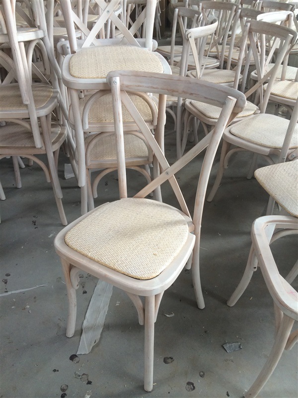 Commerial Dining Chairs Wooden Banquet Cross Back Chairs