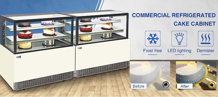 Popular Curved Glass Cake Showcase Refrigerated Chocolate Display Case Refrigerated Cake Display Cabinet