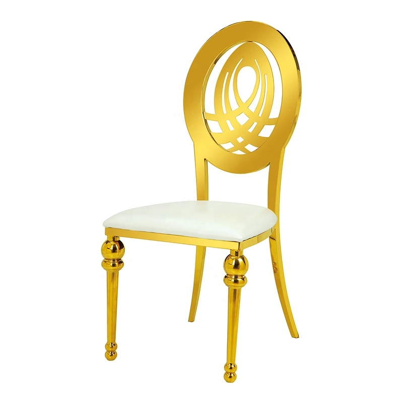 New Design Hotel Furniture Rose Golden Wedding Events Used Dining Stainless Steel Chair