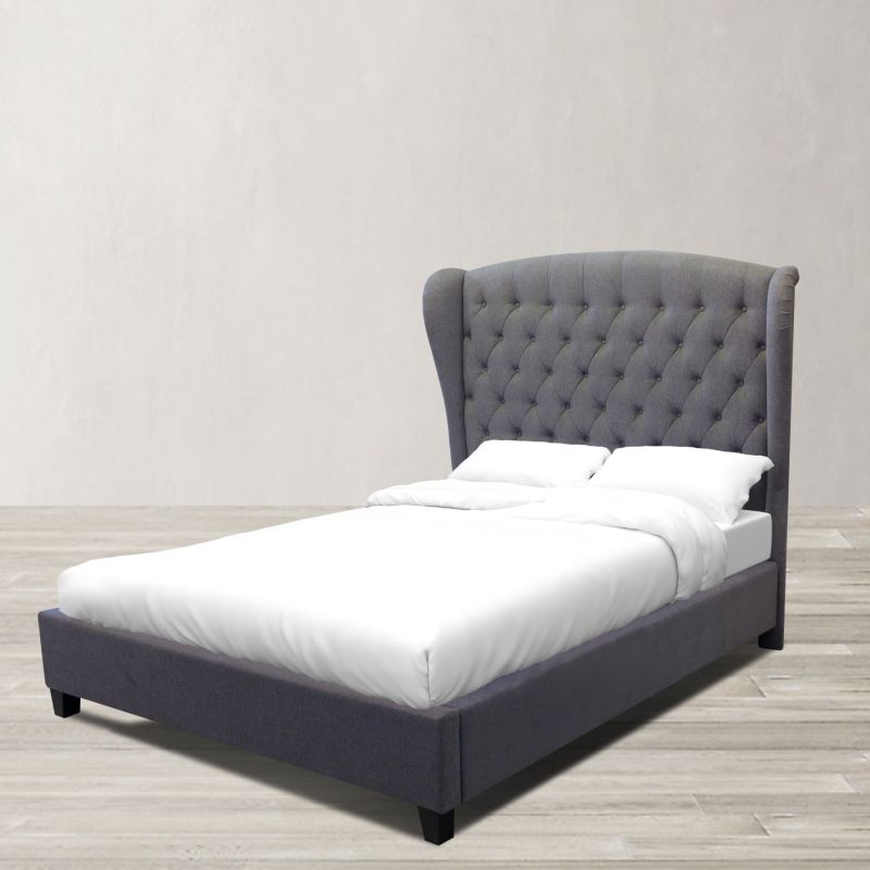 King Fabric Upholstered Modern Bed for Bedroom Furniture