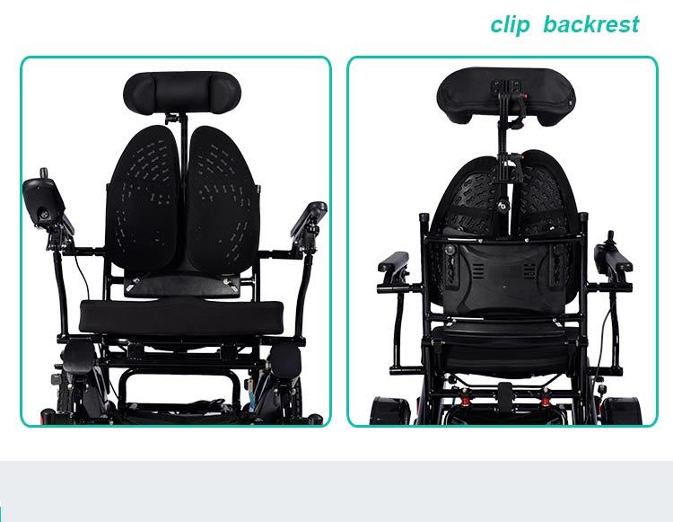 6ah Lithium Battery Foldable Electric Wheelchair with Clip Backrest, Headrest