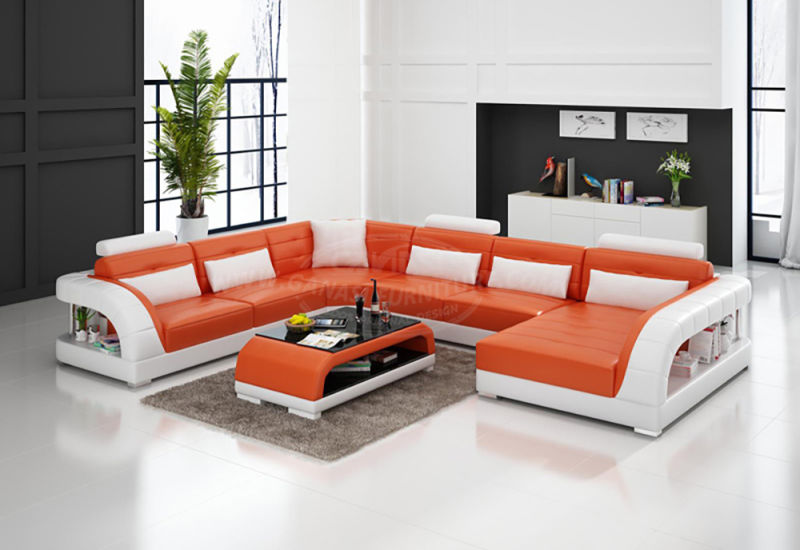 Italy Classic Genuine Leather Lounge Sofa for Living Room
