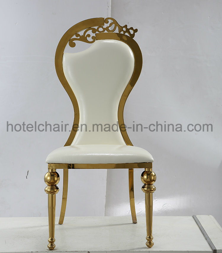 High Back Gold Stainless Steel Banquet Chairs (LH-636Y)