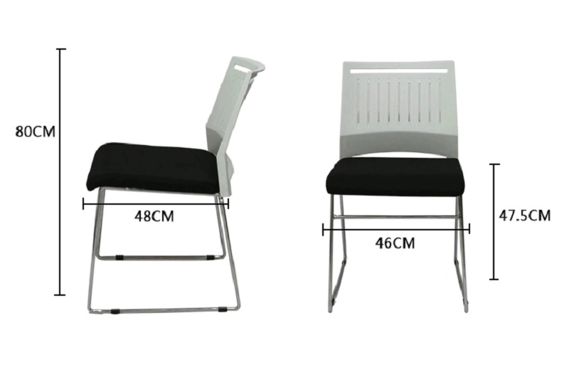 Office Training Room Chair Staff Stainless Steel Legs Stackable Conference Room Plastic Chairs