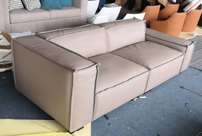Scandinavian Style Simple Designer Living Room Leather Sofa Set
