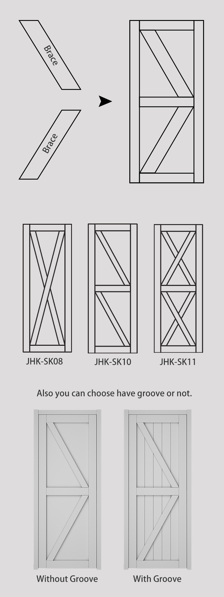Jhk Entry Doors Lab Slide Kitchen Cabinets Shaker Wooden Door