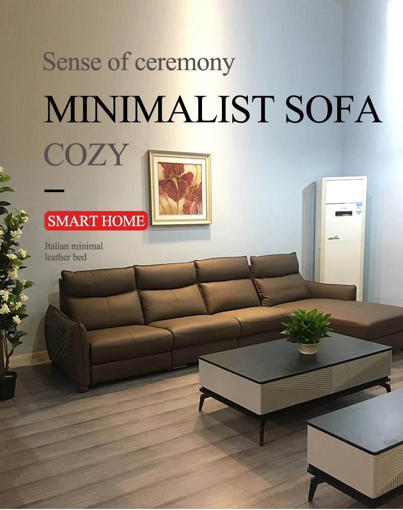 Luxury Couches Living Room Furniture Sofa Set Leather Italian Nordic Leather Sofa