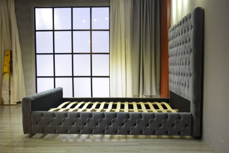 Upholstered Velvet Queen Size Bed Modern Bed Furniture