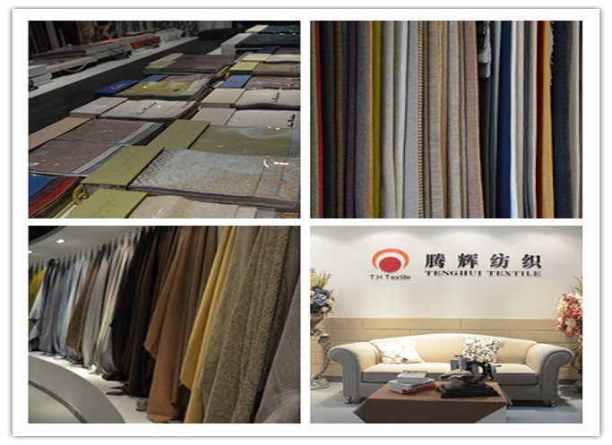 100% Polyester Imitated Linen Upholstery Fabric for Sofa