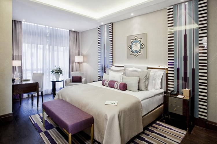 4 Star Hotel Room Furniture Bedroom Set Wooden Bed Design Ethiopian