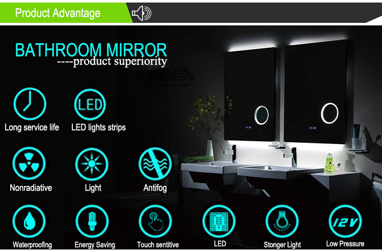 Bathroomlighted Vanity Touch Swith Three Light LED Makeup Cosmetic Mirrors