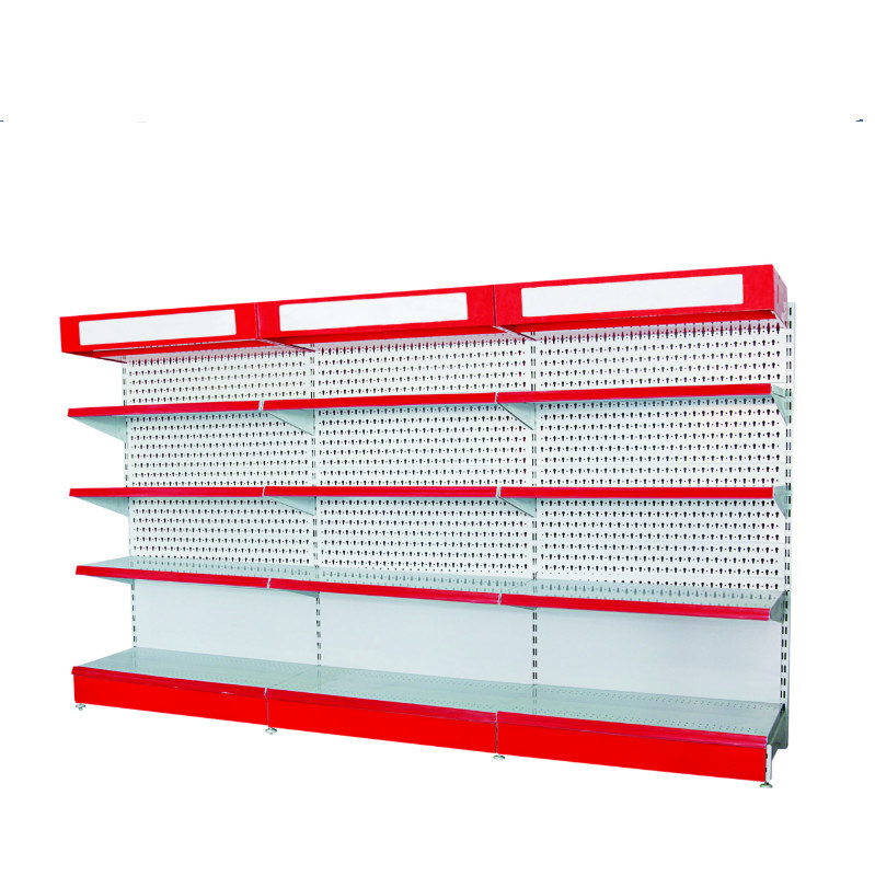Modern Design Metal Supermarket Display Shelf Single Side Wall Shelf
