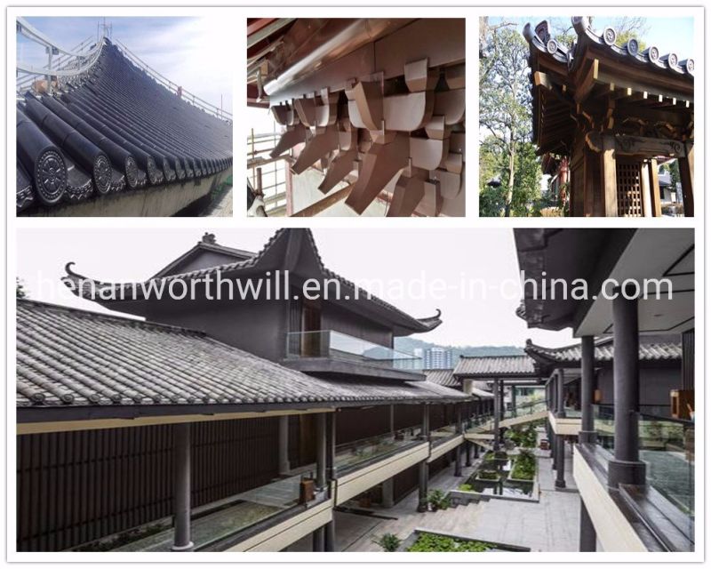Chinese Antique Color Aluminum Antique Roofing Tiles for Ancient City