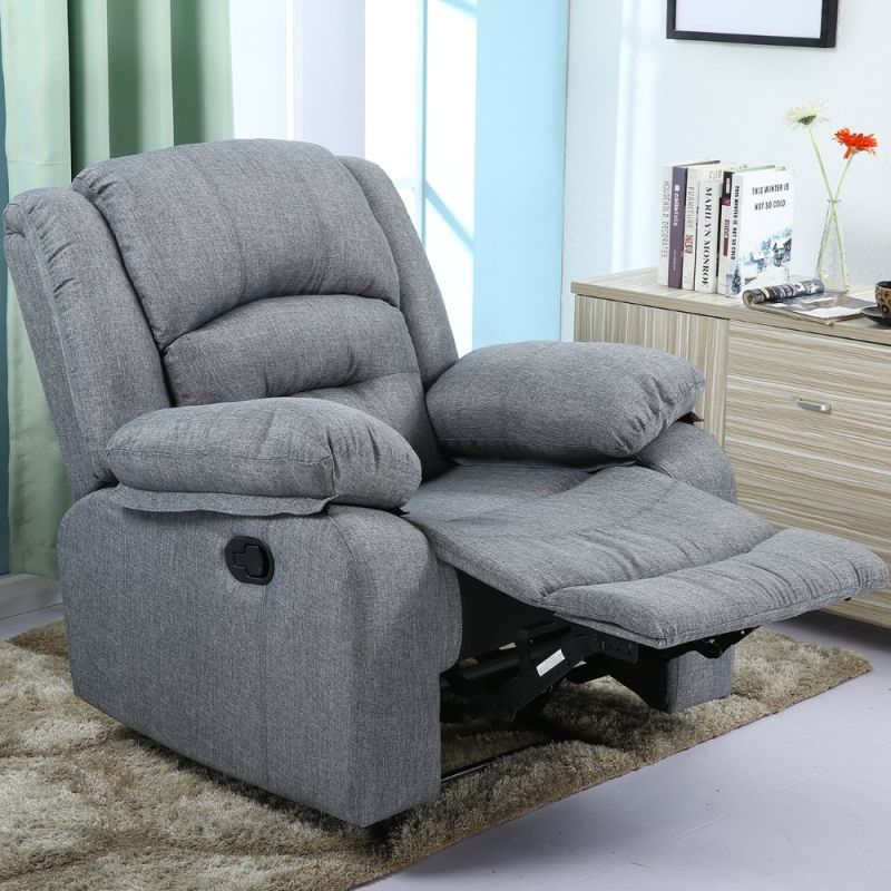 Living Room Furniture Adjustable Sofa Manual Recliner Fabric Sofa