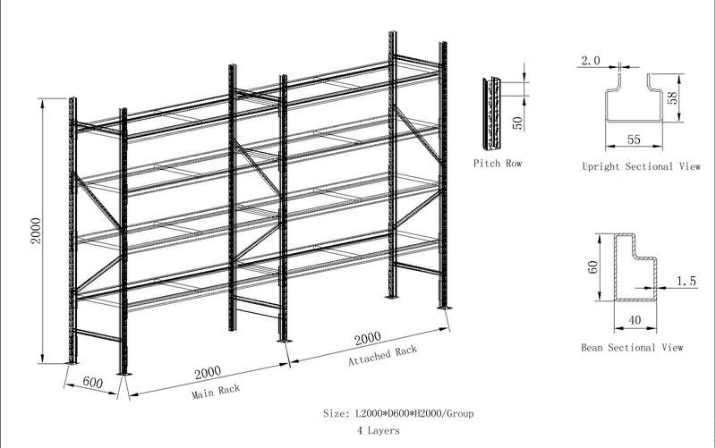 Medium Duty Warehosue Rack, Rack and Shelf / Storehouse Rack /Shelf