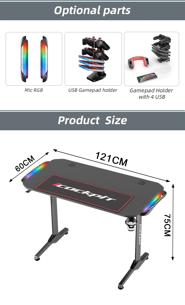 Icockcpit PC RGB Gaming Computer Desks Office Gaming Table