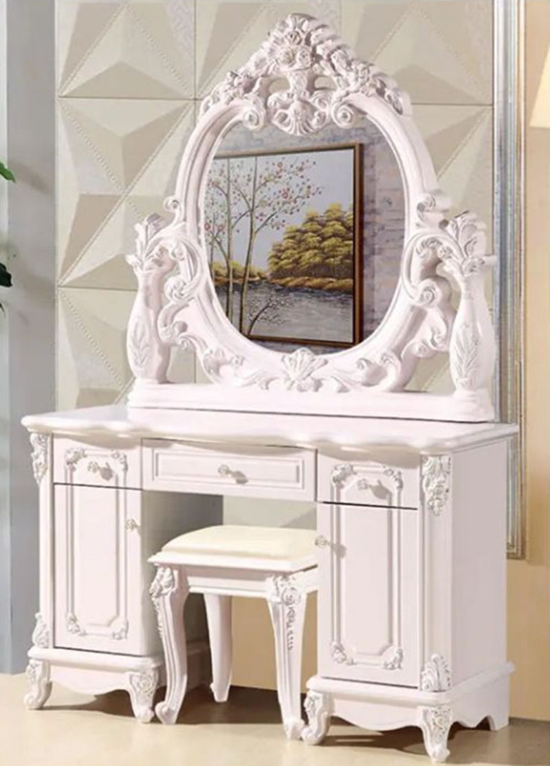 Luxury Bedroom Furniture Dressing Table Wood Material Vanity Makeup Desk