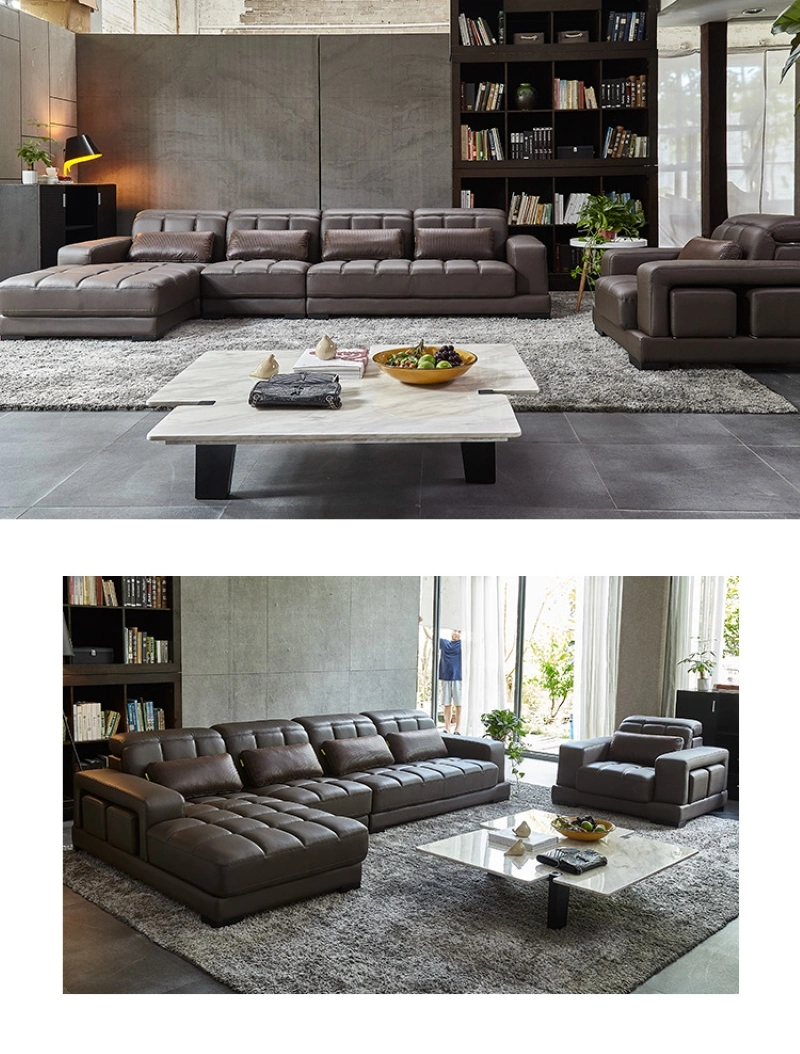 Most Popular Fashion Leather Sofa Among Young Person 5 Levels Adjustable Leather Couch Sofa Bed