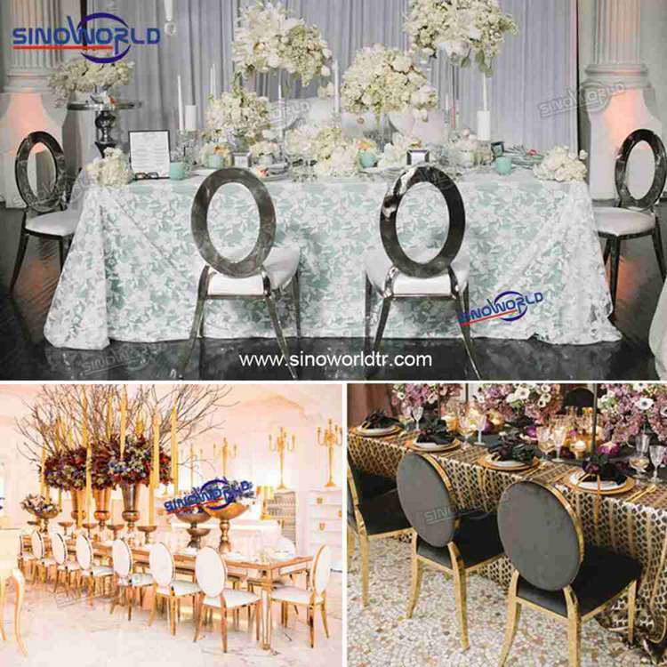 Hotel Banquet Event Party Wedding Dining Gold Stainless Steel Chair