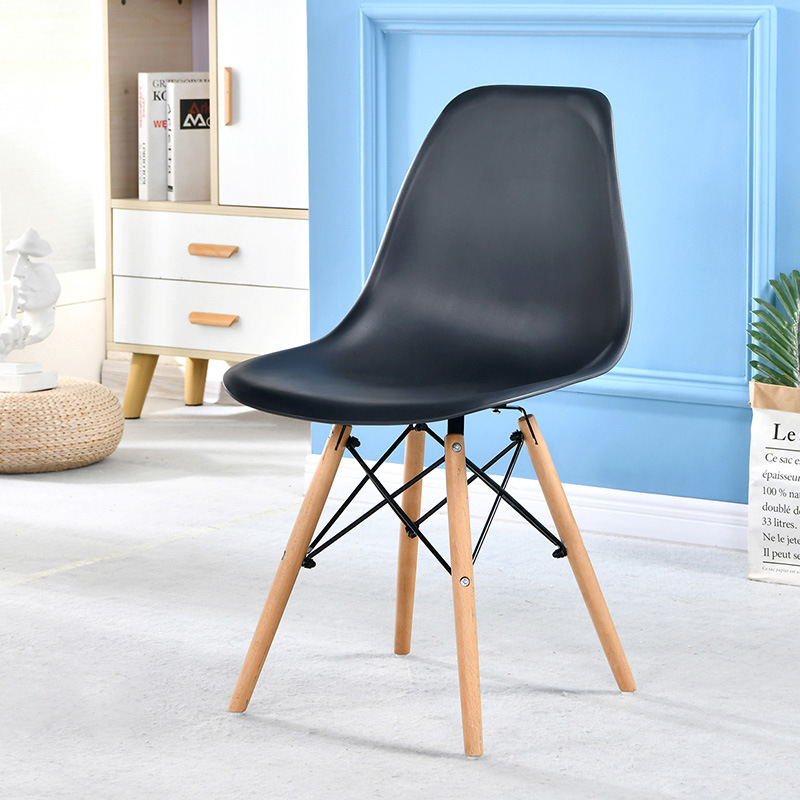 Furniture Wholesale Wooden Leg Dining Chair Yellow Plastic Nordic Eames Chair Dining Room Sets Wood Chairs