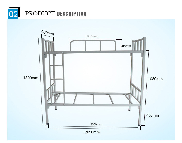 Mingxiu School Equipment Black Cheap Metal Bunk Beds / Easy Assembly Metal Bunk Bed