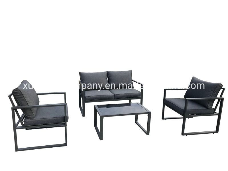 Modern Outdoor 4PCS Sofa Set Garden Furniture Aluminum Leisure Chair Patio Sofa Set