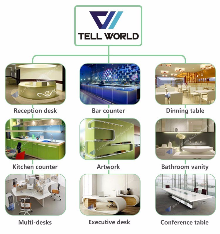 Tell World Hot Sale Curved CEO Desk Furniture Office Desk
