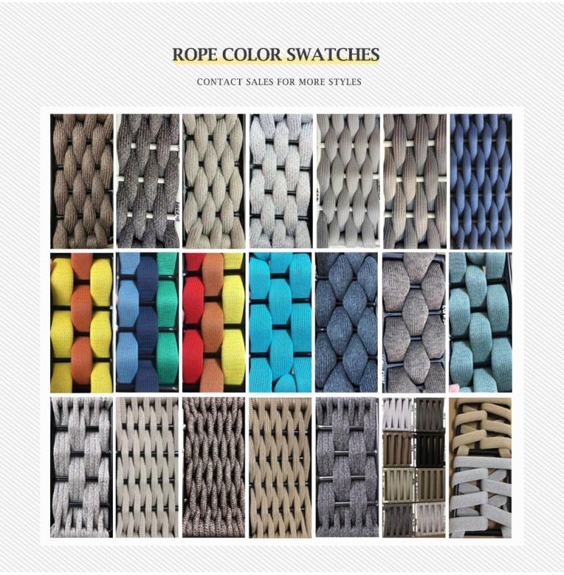 Modern Chinese Customized Handcraft Garden Hotel Home Resort Villa Project Outdoor UV Resistance Leisure Aluminum Weaving Polyester Rope Belt Round Bed