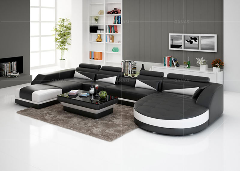 Latest Living Room Furniture Sofa Bed Design Leather/Fabric Sofa