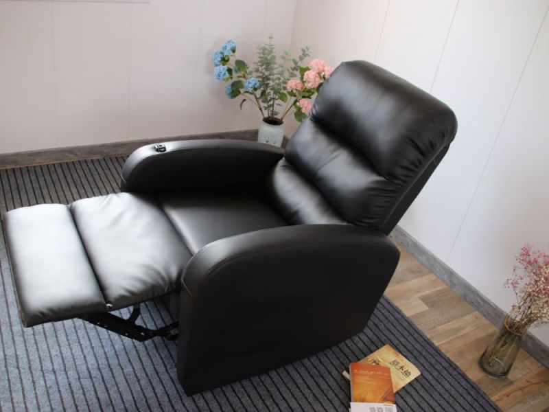 Optional Color Living Room Furniture Manual Recliner PU Sofa