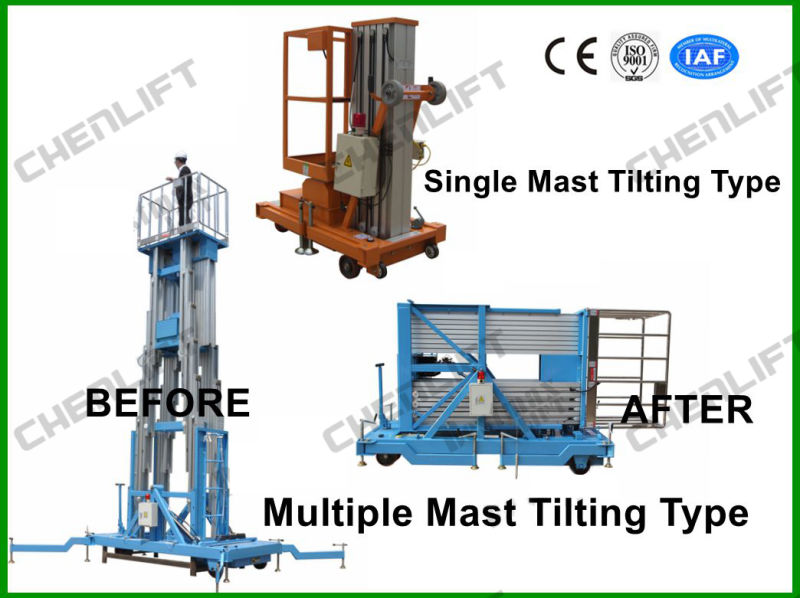 6-10m Hydraulic Lift Table Aluminum Aerial Work Platform Single Mast