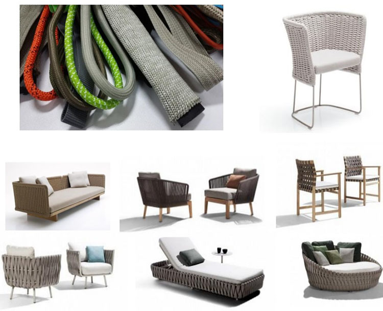 Modern Outdoor Furniture Basket Rope Woven Sofa Set