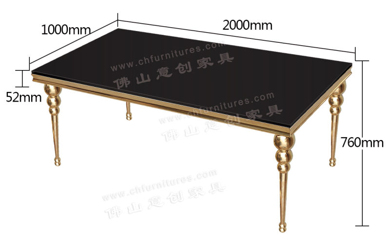 Hyc-St54 Hot Sale Black Glass Dining Room Banquet Table for Wedding