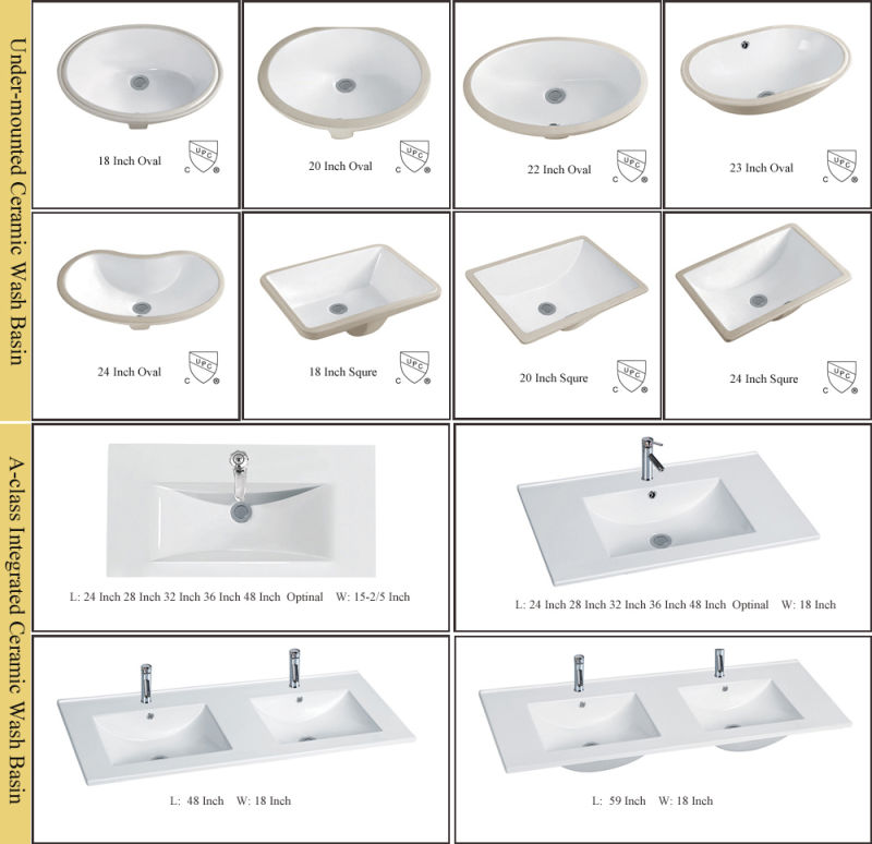 24" Luxury Solid Wood Single Sink Modern Bathroom Vanities