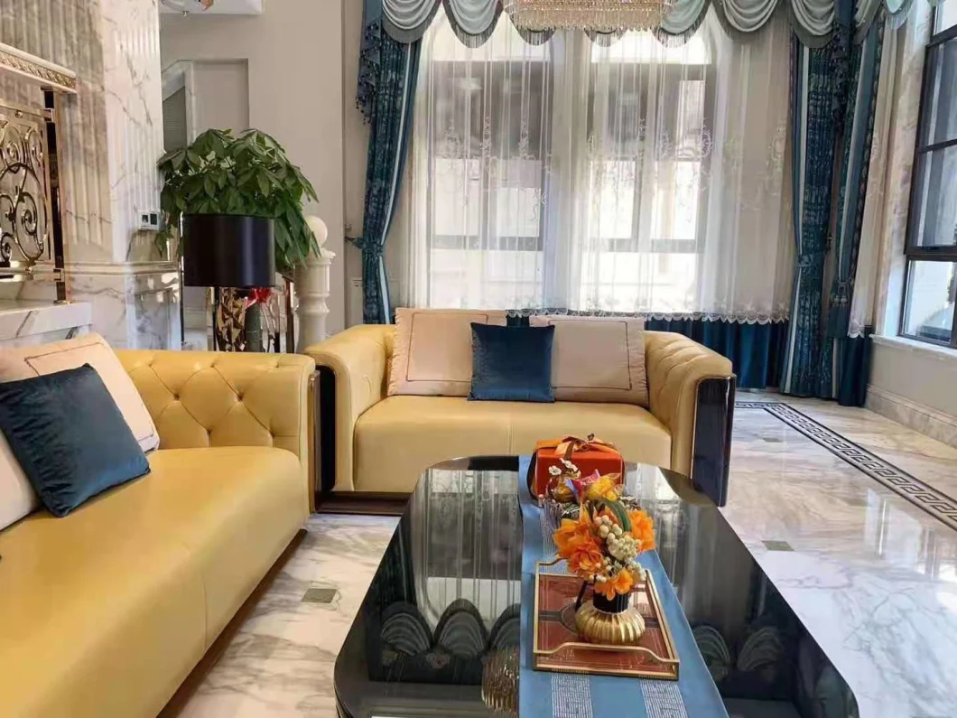 Italian Wedding Home furniture Genuine Leather Modern Sofa Sets for Living Room